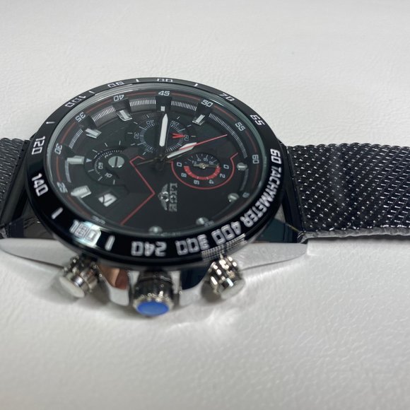 🆕️Mens Chrono Watch Black/Silver Quarts NIB w/paperwork - Picture 3 of 5